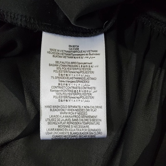 NWT BCBG | BCBGENERATION BLACK VELVET CONTRAST HEM SHEER BLOUSE WOMEN'S XXS - Picture 9 of 11